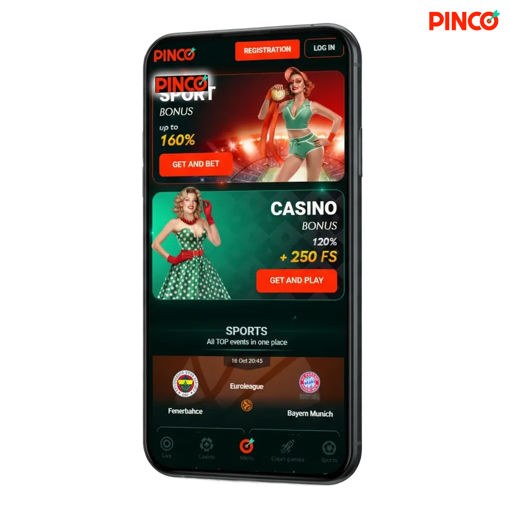 Pinco app download for Android APK and iOS/iPhone/iPad; EN/FR-CA; Interac, Gigadat, Visa/Mastercard; sports betting & casino