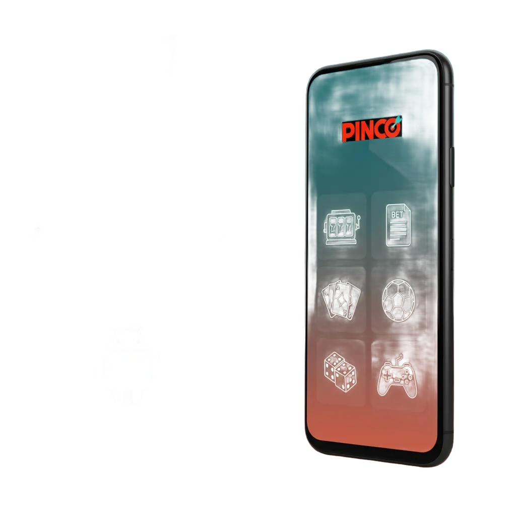 Pinco Android app on a smartphone for mobile betting and casino; free download, one account works across devices.
