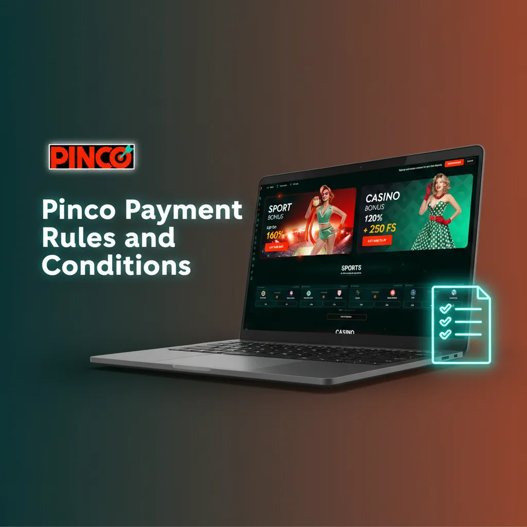 Pinco Payment Rules: Canada deposit/withdrawal terms—name match, verification, 1x turnover, same method, limits, scheduling