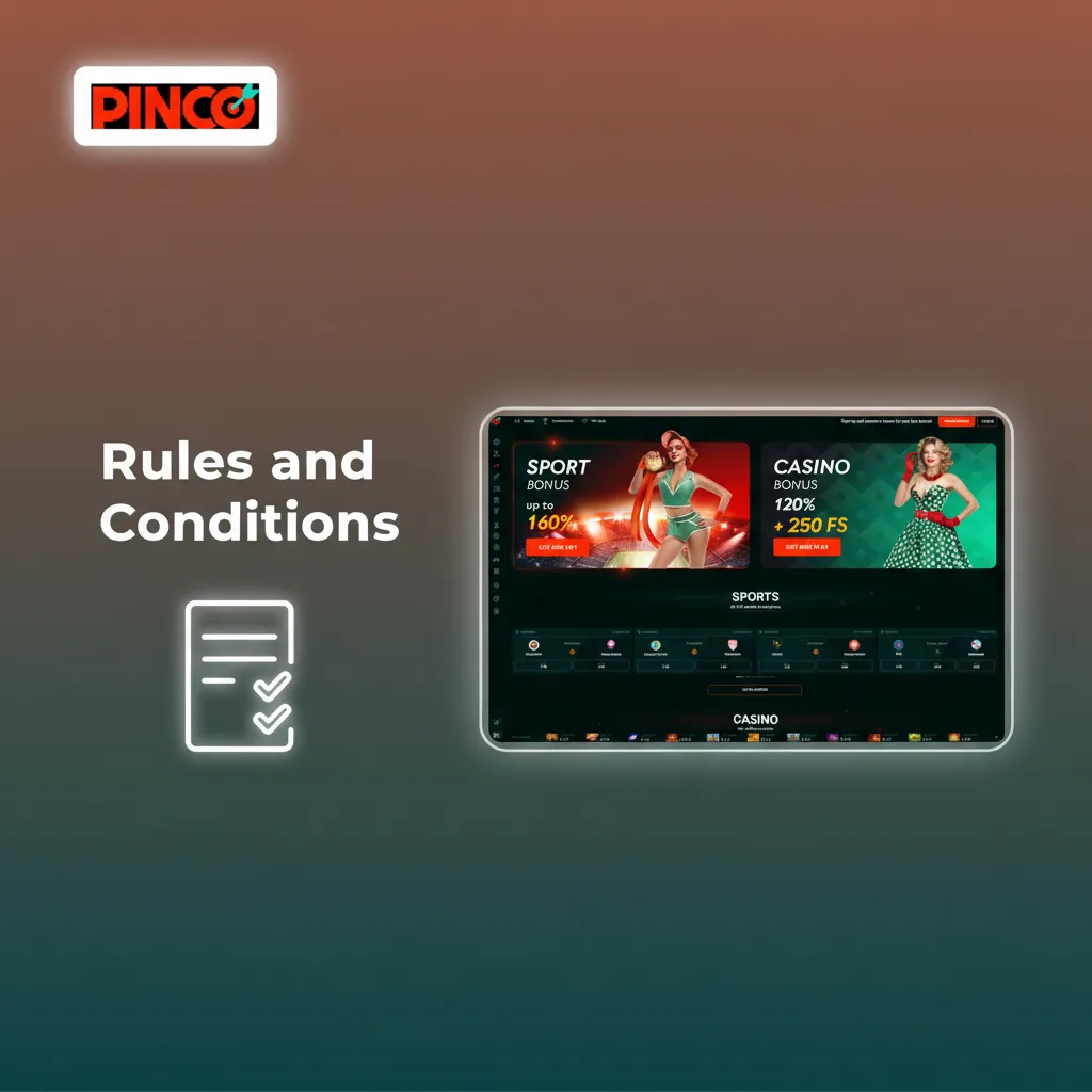 Rules and Conditions infographic for Canadian gaming: age limits, one account, KYC, geolocation, bonus terms.