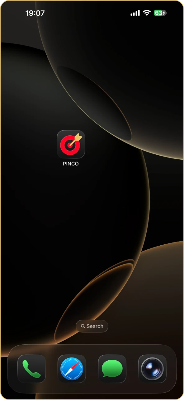 Find the Pinco icon on your screen and open it.