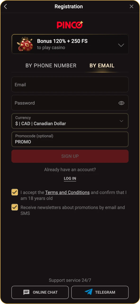Register at Pinco platform and enjoy betting.