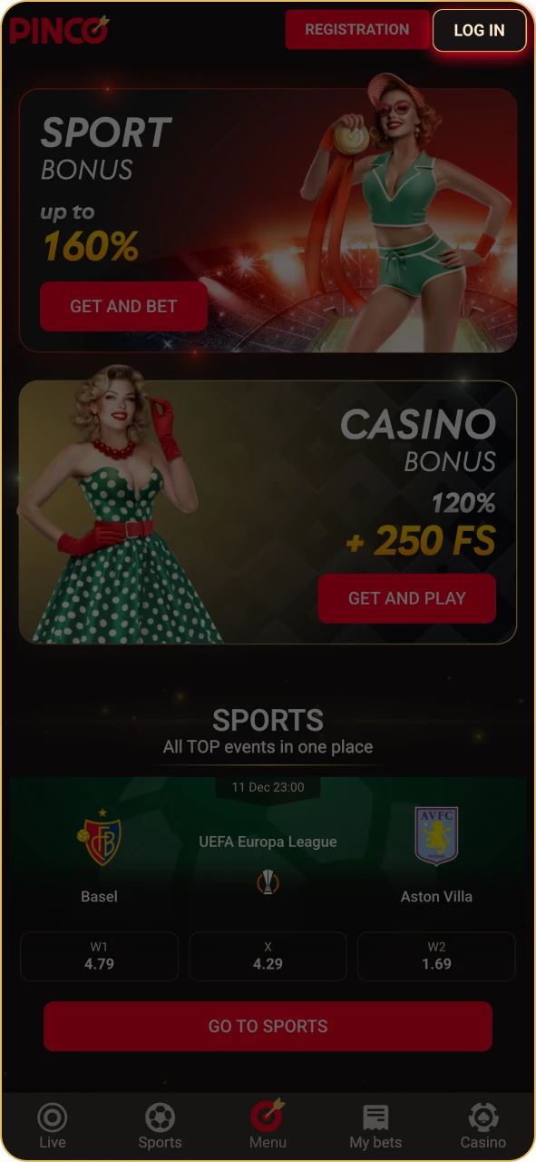 Select the log in button at Pinco and click.