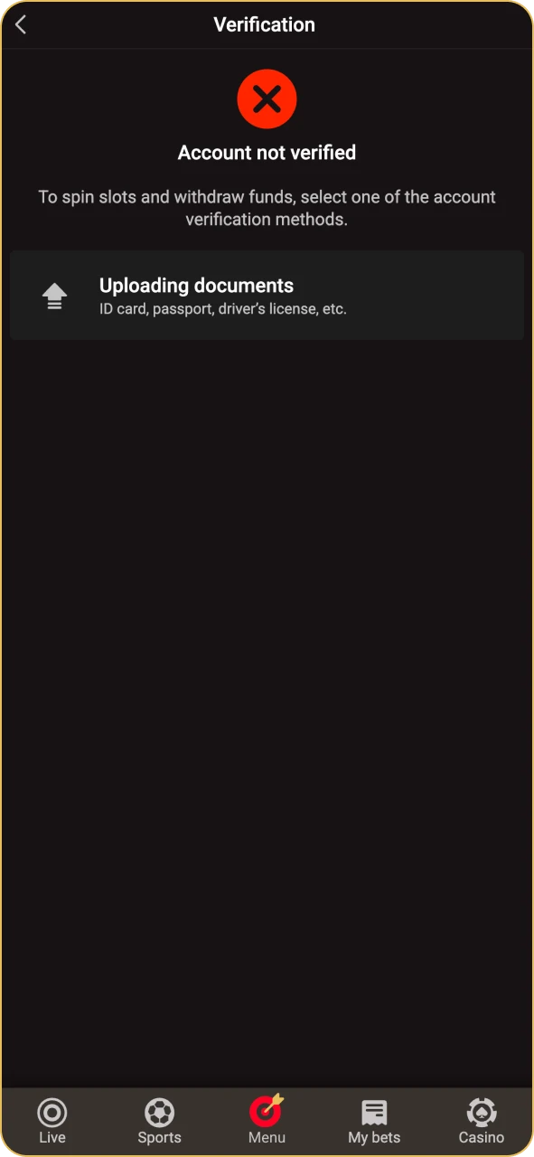 Click Upload Documents and send necessary documents to Pinco.