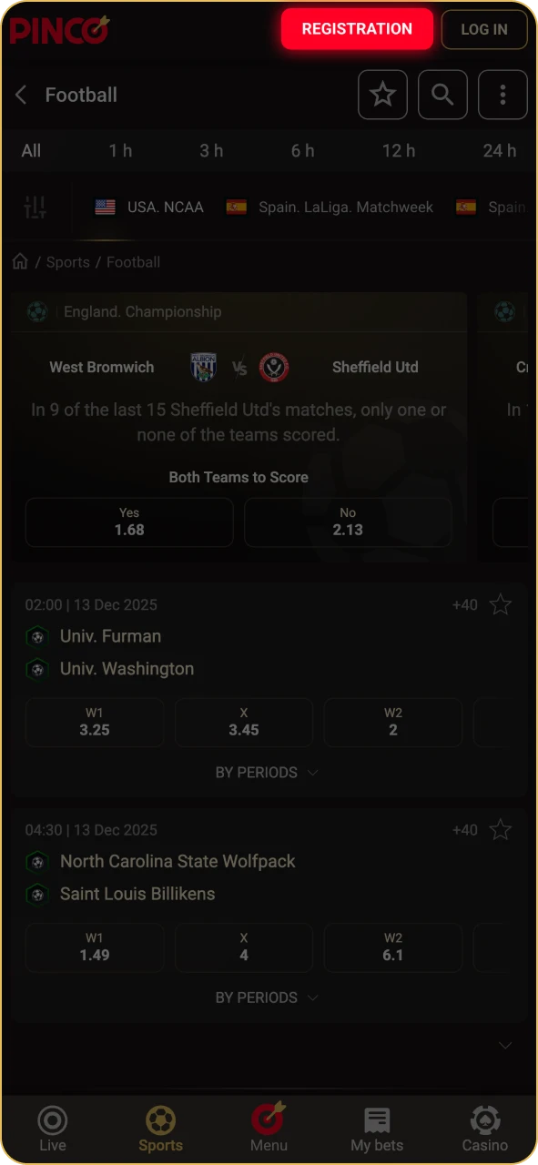 Tap register button to begin the process at Pinco.