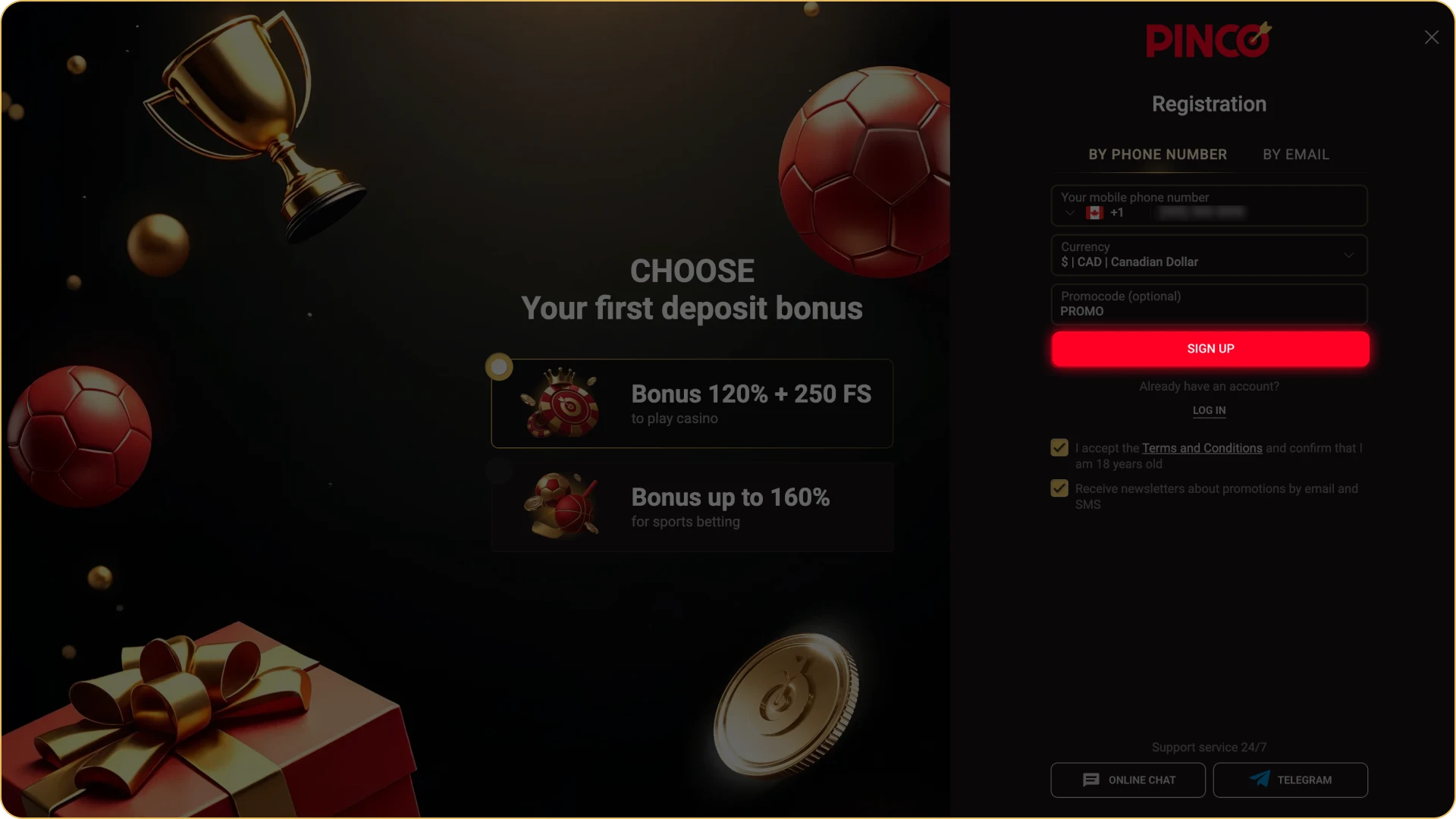 Complete your registration at Pinco official platform.